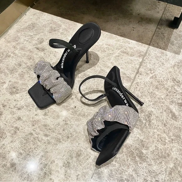 Alexander Wang Black Heels with Crystal Accents